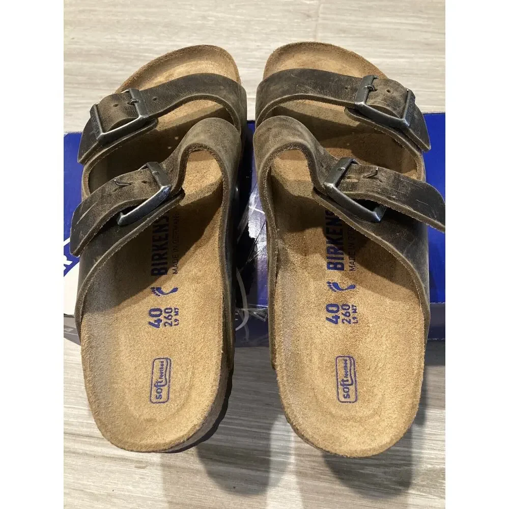 Birkenstock Arizona Leather Sandal Khaki Brown 1019377 Women UK 40 US 9 Narrow - Picture 3 of 16